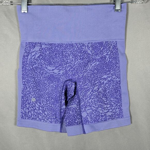 Lululemon Sculpt Short 7” Womens 4 Iris Flower Purple Jacquard Seamless Workout - Picture 4 of 6
